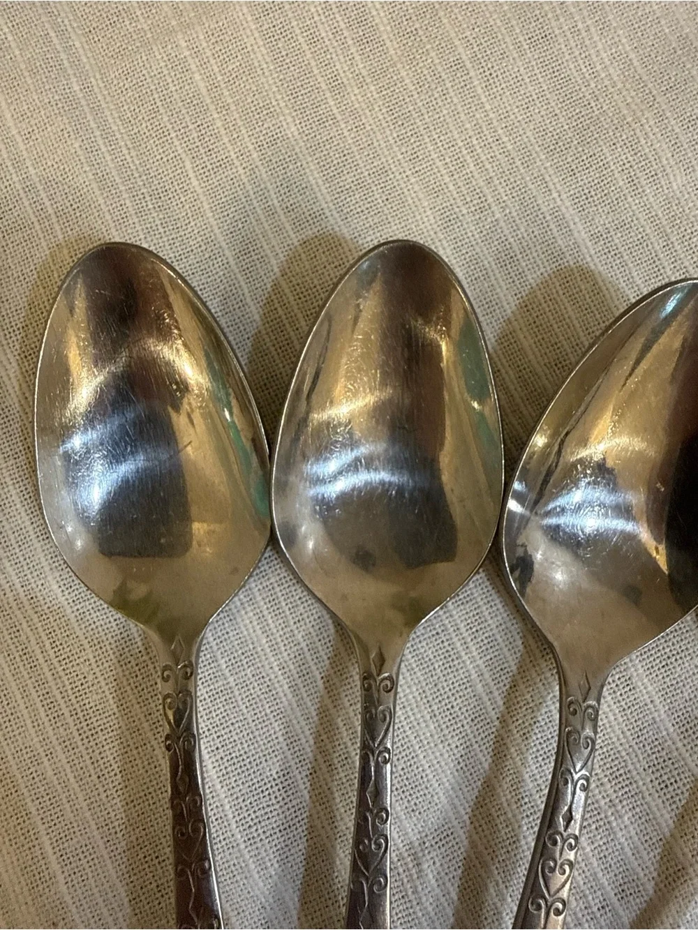 Interpur Japan MCM Stainless INR2 Dinner Spoons Hearts Wood Handles Set of 6